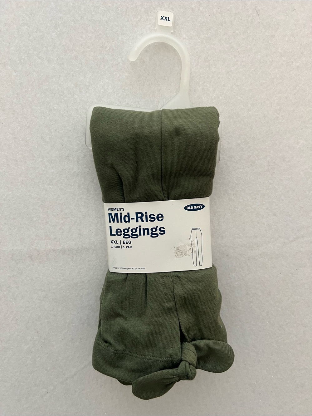 Old Navy Mid Rise Ankle Leggings Green Solid Stretch Elastic Waist Womens 2XL
